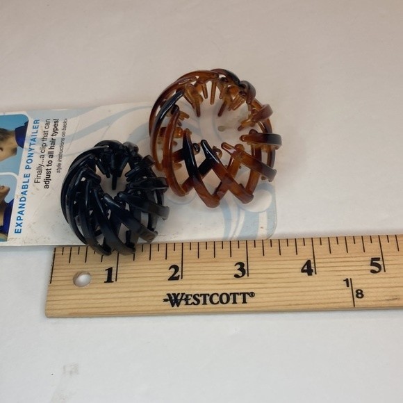Scunci Expandable Adjustable Ponytailer Bun Clip Brown Black - Picture 6 of 9